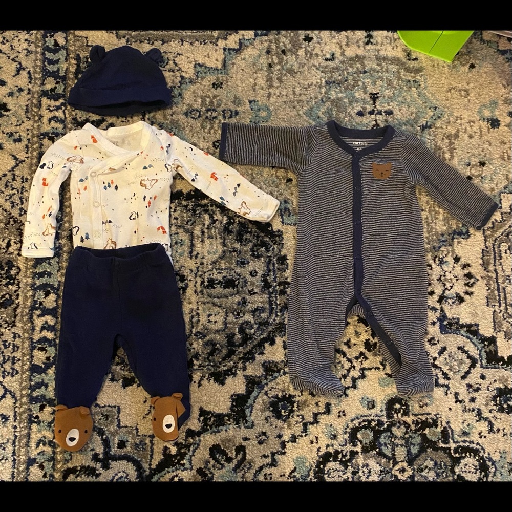 *SOLD*Baby boy/Newborn Bear set/Navy